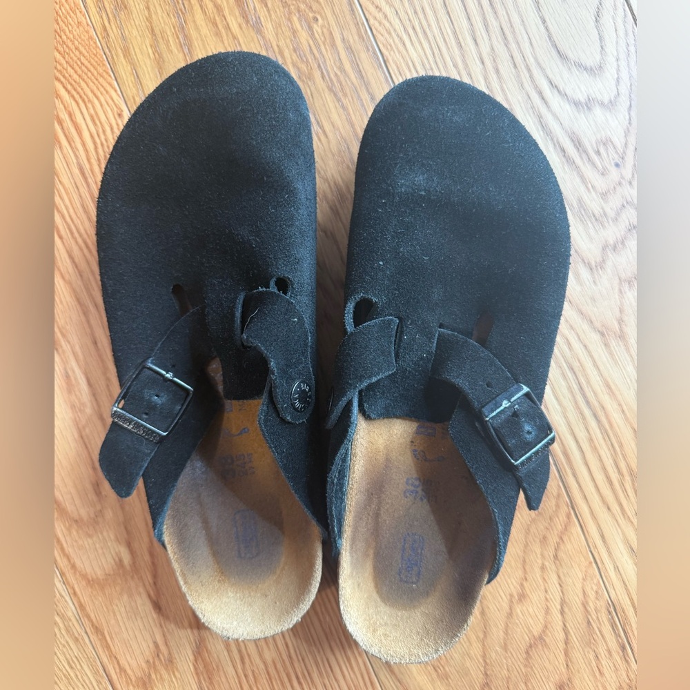 Birkenstock Boston clogs black suede 38